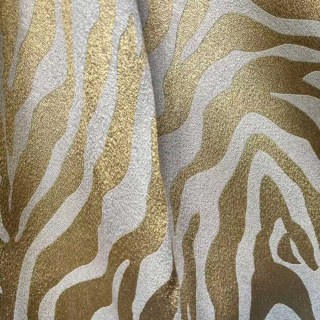 Savannah Luxe Jacquard Crème Or Rideau Imprimé Zèbre 3