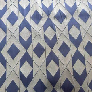 Azure Illusion Bleu et Argent Rideaux Géométriques Diamantés 4