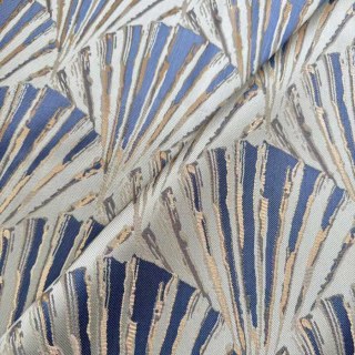 Brise Dorée Bleue et Or, Rideaux Géométriques Art Déco 3