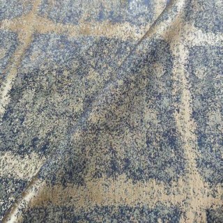 Rideaux à carreaux géométriques bleu brumeux effet vieilli 4