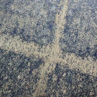 Rideaux à carreaux géométriques bleu brumeux effet vieilli 5