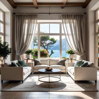 Provencal Pur Lin Flax Lin Léger Gris Foncé Rideau Voile Semi-Transparent Lourd 2