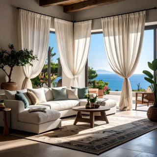 Provencal Style Pure Flax Linen Ivory White Heavy Semi Sheer Curtain
Provencal Style Pure Flax Linen Ivoire Blanc Lourd Semi-Transparent Rideau 3