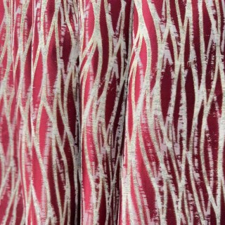Woven Drift Résumé Rideau rouge de Bourgogne géométrique avec des Accents d'or métallisé 4