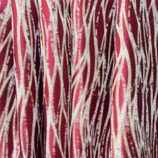 Woven Drift Résumé Rideau rouge de Bourgogne géométrique avec des Accents d'or métallisé 5