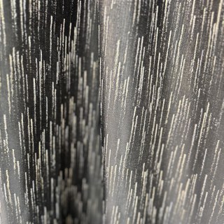 Rideau noir Gilded Stream avec rayures métalliques 1