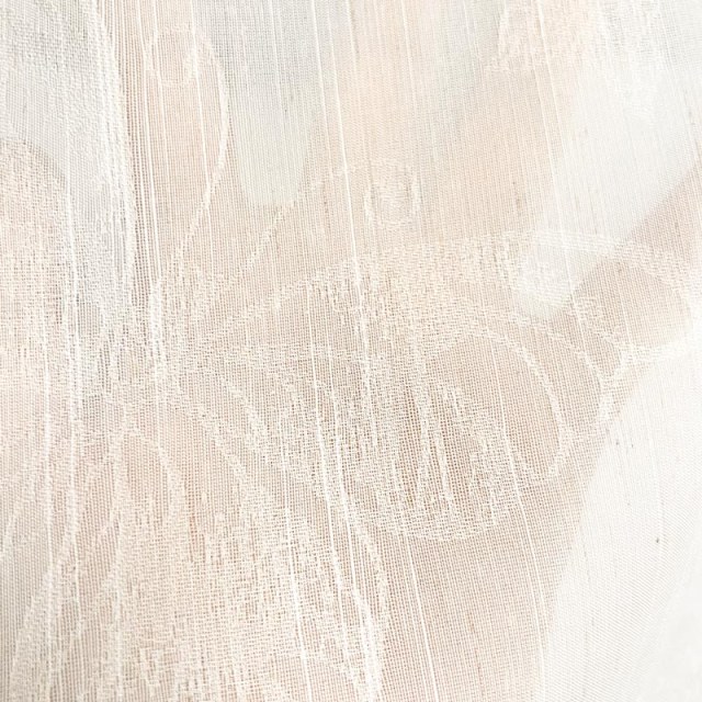 Gossamer Papillons ivoire rayé Floral Voile Rideau 1