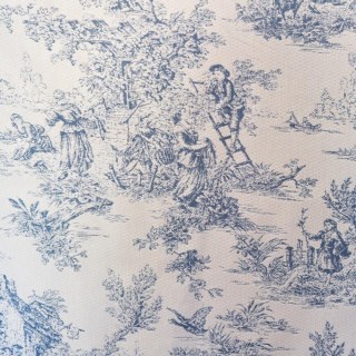 Amour Pastorale Bleu Toile de Jour Chenille Rideaux