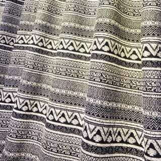 Aztec Ikat Noir et Blanc Rayé Horizontal Géométrique Rideau 7