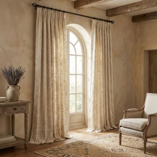 Fleurs de cerisier Crème Rideau occultant en chenille 4