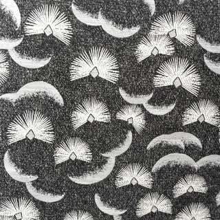 Fanburst Art déco Rideaux géométriques noirs et blancs