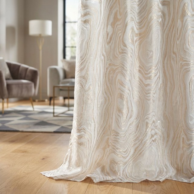 Crème Jacquard de luxe en marbre doré et rideau d'or 1
