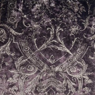 Le luxe du patrimoine Dark Purple Gilded Damask Rideau de velours