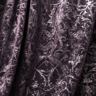 Le luxe du patrimoine Dark Purple Gilded Damask Rideau de velours 4
