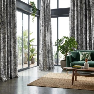 Jungle Jive Leopard et Parrot Silver et Black Blackout Rideaux 3