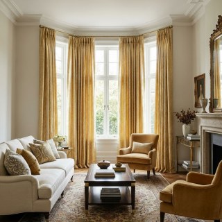 Opulent Floral Luxury Jacquard Rideau damask d'or 3