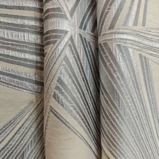 Prism Axis Art Déco Gris et Argent Rideaux Géométriques 4