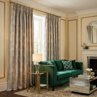 Prism Axis Art Déco Gris et Argent Rideaux Géométriques 3