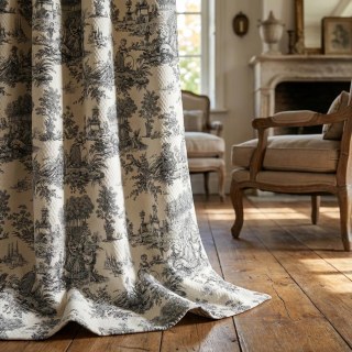 Roco Reverie Noir Toile de Jour Chenille Rideau 2