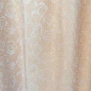 Rose Reverie Crème et Or Rideau Floral Jacquard 3D 6
