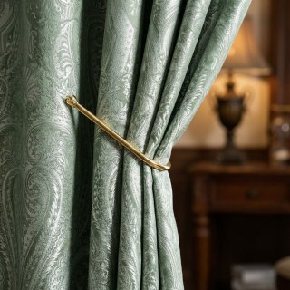 Royal Mirage Sauge Vert d'œuf Damas Velours Rideau 2