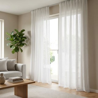 Tide Luxe Motif Vague Rideau Voile Blanc 3