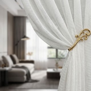 Tide Luxe Motif Vague Rideau Voile Blanc 2