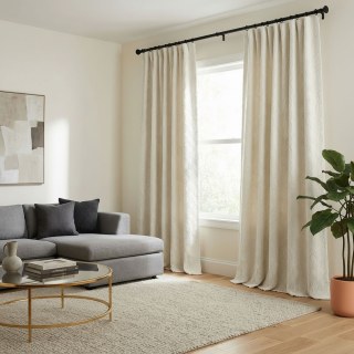 Diamond Patchwork Géométrique Chenille Crème Blanc Cassé Rideau 4