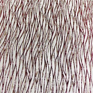 Woven Drift Résumé Rideau rouge de Bourgogne géométrique avec des Accents d'or métallisé 4