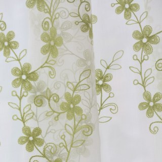 Touch Of Grace Brodé Vert Citron Fleur Voile Rideau 10
