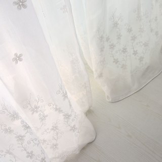 Touch Of Grace Brodé Blanc Fleur Voile Rideau 6