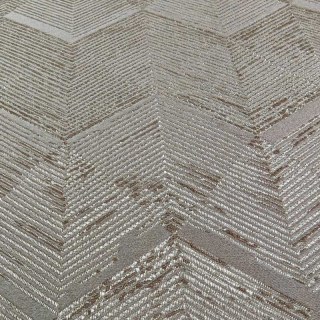 Zigzag Symphony Chevron Taupe Brown Faux Silk Rideaux géométriques modernes 3