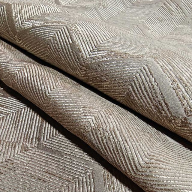 Zigzag Symphony Chevron Taupe Brown Faux Silk Rideaux géométriques modernes 1