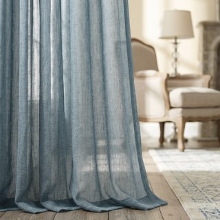 Daytime Textured Weaves Dusky Blue Sheer Voile Curtain
Jour Texturé Tissé Bleu Poussiéreux Rideau Voile Léger 3