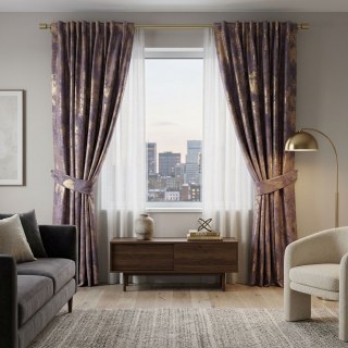 Enigma Sheen Purple Lavande Gilded Velvet Rideau 4