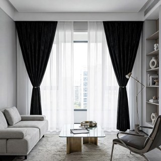 Rideaux de velours noir Luxe lumineux 4