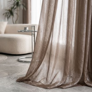 Paris Cascade Shimmering Striped Dark Brown Sheer Voile Curtain
Paris Cascade Rayé Chatoyant Brun Foncé Rideau Voile Transparent