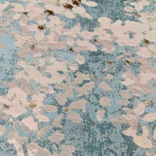 Esprit Printanier Rideau Floral Bleu & Blanc avec Détails Dorés 5