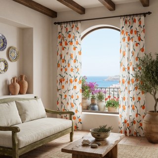 Le Rideau Orange Le Plus Joyeux, Style Lin 3