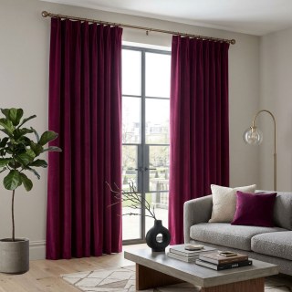 Cascade Matte Bourgogne Vin rouge Velvet Rideaux 5