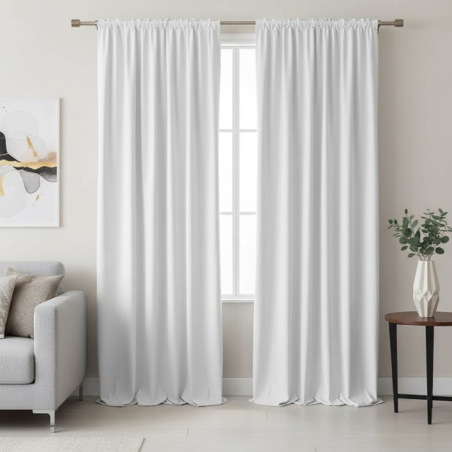 Cascade Matte Rideaux de velours blanc neige 1