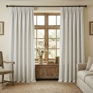 Jardin Whisper Ivoire Blanc Linge Naturel Coton Blend Rideaux Floraux