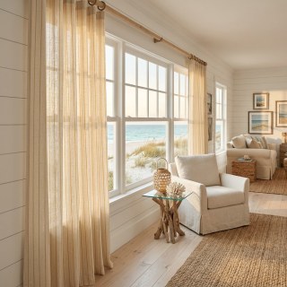 Haven Stripe Sand Jaune Linge naturel Coton Blend Rideaux 2