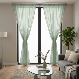 Luxe Vert Citron Rideau Voile Transparent 3