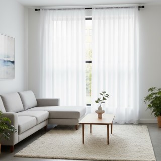 Luxe Blanc Rideau Voile Transparent 3