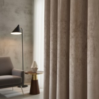 Rideau en chenille marron taupe de luxe 3