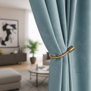 Matte Majesty Bleu Sel Marin Rideau Occultant 100% Velours