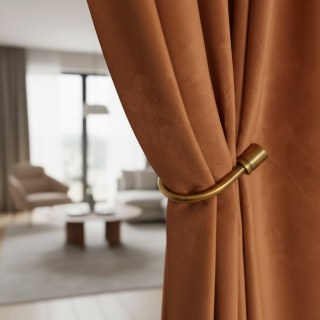 Matte Majesty Terracotta Burnt Orange Rideau de velours 100% Blackout 5