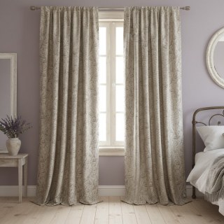 Nature's Imprint Rideaux Jacquard de Luxe Champagne Or Feuillage 3