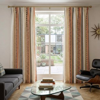 Obsédée par les pois Modern 3D Jacquard Orange Noir Motif géométrique Rideau